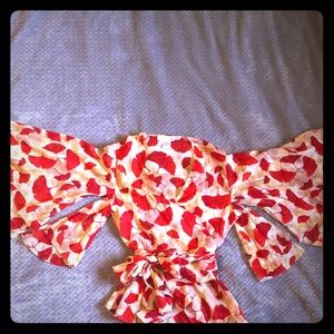 DVF Silk Assests Wrap Blouse